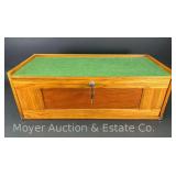 Gerstner Oak 3 Drawer Collector's Storage Chest, Felt Lined Drawers, Flip/Locking Front with Keys