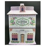 Lenox Village Coffee Canister, 1990s, 8.5'h