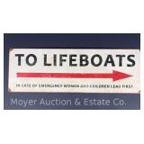 Reproduction Tin Lifeboat Sign, 8'x24'