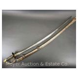 Sheble & Fisher Model 1840 Calvary Saber, with Scabbard, Marked Philadelphia, 41' Long