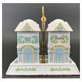 Lenox Village Salt and Pepper Set, 1990s, 5'h