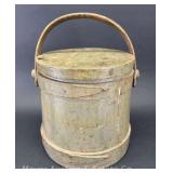 Antique Wood Bucket, with Lid, 10'h x 10'w