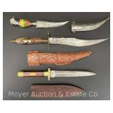 (3) Vet Bring Back Style Knives, 8'-11' Long