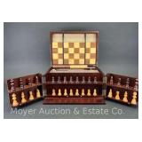 Hethe Cottage Style Game Box, Multiple Games, in Wood Chest