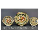 (3) Buffalo Pottery 'Deldare' Plates, 6.5'-11' Wide