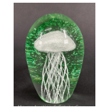 Jellyfish Art Glass Paperweight, 4.5'h