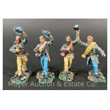 (4) The Collectors Showcase 'Confederate Marchers' Toy Soldiers, Metal, 2.5'-3'h