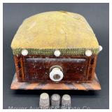 (3) Sterling Thimbles, 0.44ozt., with Pin Cushion Sewing Box