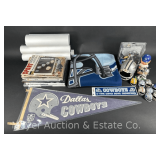 Group of Dallas Cowboys Posters, Bobble Head, Mini Helmets, Sports Illustrated, Books, Etc.