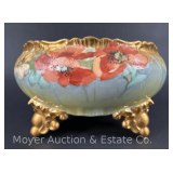 Limoges Hand-painted China Serving Bowl, Antique, 10'w x 5.5'h