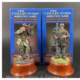 (2) The Collectors Showcase WW2 Normandy Soldiers, Metal and Resin, 1/16th Scale, with Original Boxes