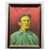 Cracker Jack Ball Players Oil on Canvas, Framed 14'x10.5'