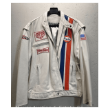 Gulf Leather Motorcycle/Racing Jacket, Unknown Size Appears XL/XXL