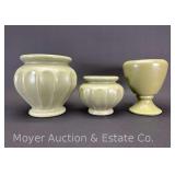 (3) Green Pottery Planters, 2 Haeger and Other, 5.5'-8'h