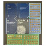 (4) Lincoln Cent Collector Books, Starting at 1941, With Other Collector Pages, Partially Complete