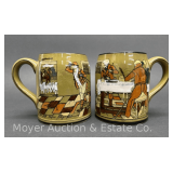 (2) Buffalo Pottery 'Deldare' Mugs, 4.5'h