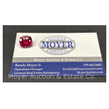 Cushion Cut Ruby Gemstone, with Identification Card