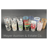 (13) Asst. Vintage Drinking Glasses, 4.5'-6.5'h