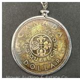 1964 Canadian Silver Dollar, in Keychain