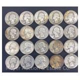 (20) Washington Silver Quarters