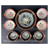 Group of Stangl Ovenwere: (4) 'Golden Harvest' Soup Bowls w/Serving Bowl & (4)'Wild Rose' Soup Bowls