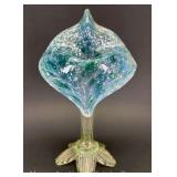 Art Glass Jack in the Pulpit Style Vase, 11'h