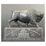 1901 Pan American  President McKinley Assassination/Death Buffalo Souvenir Paperweight, Metal, 2.5'h