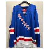Mika Zibanejad No. 93 New York Rangers Jersey, Size 4XL, Some Staining