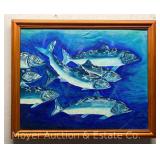 'Hard of Herring' Oil on Board, Artist Signed on Reverse, Framed 18'x22' Overall