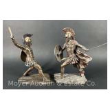 Hector and Achilles Bronzed Resin Statues, Veronese Design, 11'-11.5'h
