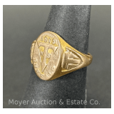 10K Yellow Gold 1913 Buffalo Class Ring, Unmarked, 4.4dwt.