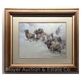 Guy Coheleach Serigraph 'Rocky Mountain Chase', Signed & #528, Framed 32'x38' Overall