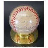 New York Yankees Team Signed Ball, Likely 1949-1950 World Series Era, with Display