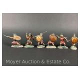 (6) Spartan Soldiers by Conte, Pewter, 2.5'-3'h