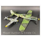 (2) 21st Century Plastic Airplane Models: Focke Wulf and Messerschmitt, 23' and 12' Wingspans