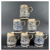 Set of 6 Matching Stoneware Mugs, 4.5'h