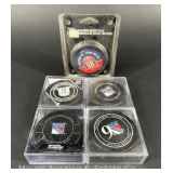 (5) New York Rangers Hockey Pucks