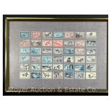 Framed Print of Duck Stamps, 1935-1976 Shown, 15'x21' Overall