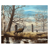 Mendenhall Painting on Canvas of Turkey in Woods, Unframed 16'x20'