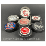(7) Autographed Hockey Pucks