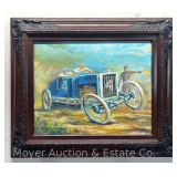 John Schweikhard Painting '50 MPH', on Canvas, Signed & Dated, Framed 24'x28' Overall