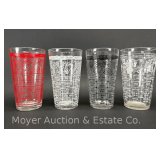 (4) Drink Recipe Glasses, 6'h