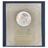 1972 Richard Nixon Sterling Silver Proof Campaign Medal, in Original Card