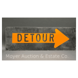 Aluminum 'Detour' Sign, Single Sided, 12'x36'