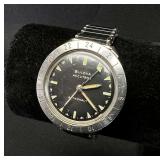 1967 Bulova Accutron Astronaut Wristwatch, Tuning Fork Movement, Black/Stainless Speidel Band