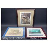 (3) Wildlife Prints, All Artist Signed, All Framed, 12'x16' - 17'x16'
