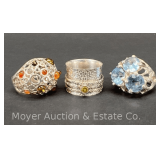 (3) Sterling Silver Rings, 0.88tr.oz.