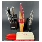 (4) Knife Block Sets, Farberware, Chicago Cutlery, Etc.