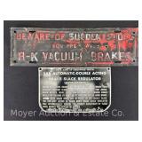 (2) Railroad Brake Signs, 8'-14'w