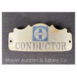 Santa Fe Railroad Conductor Badge, 3.25'w